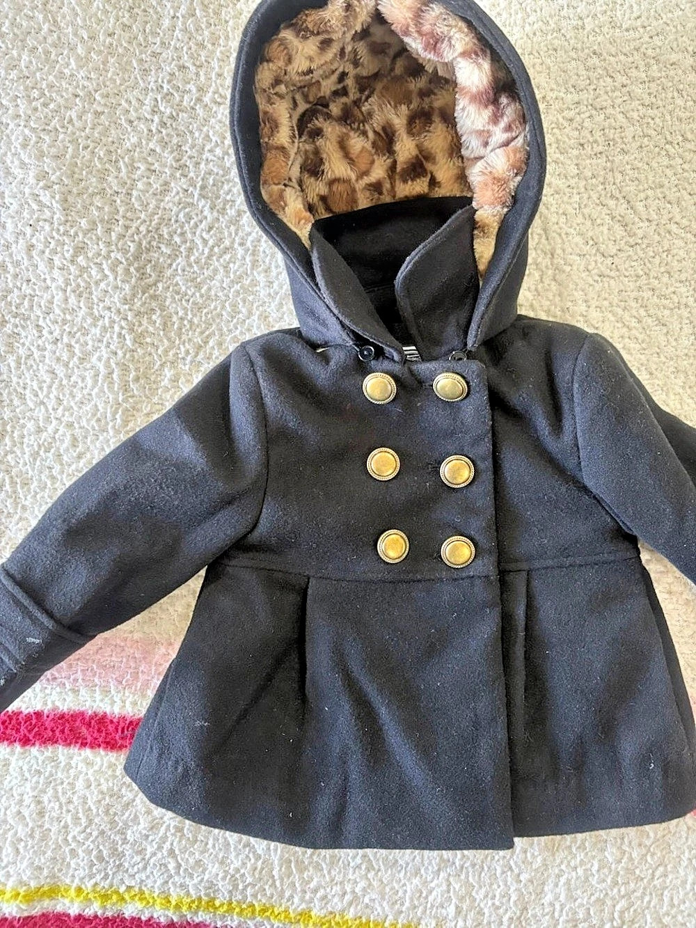 Rothschild Black Hooded Pea Coat Baby 18M